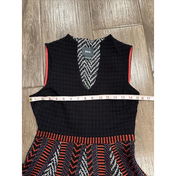 Maeve Anthropologie Womens Fit & Flair Knit Dress Size 2 Geometric Print V Neck - Picture 10 of 12